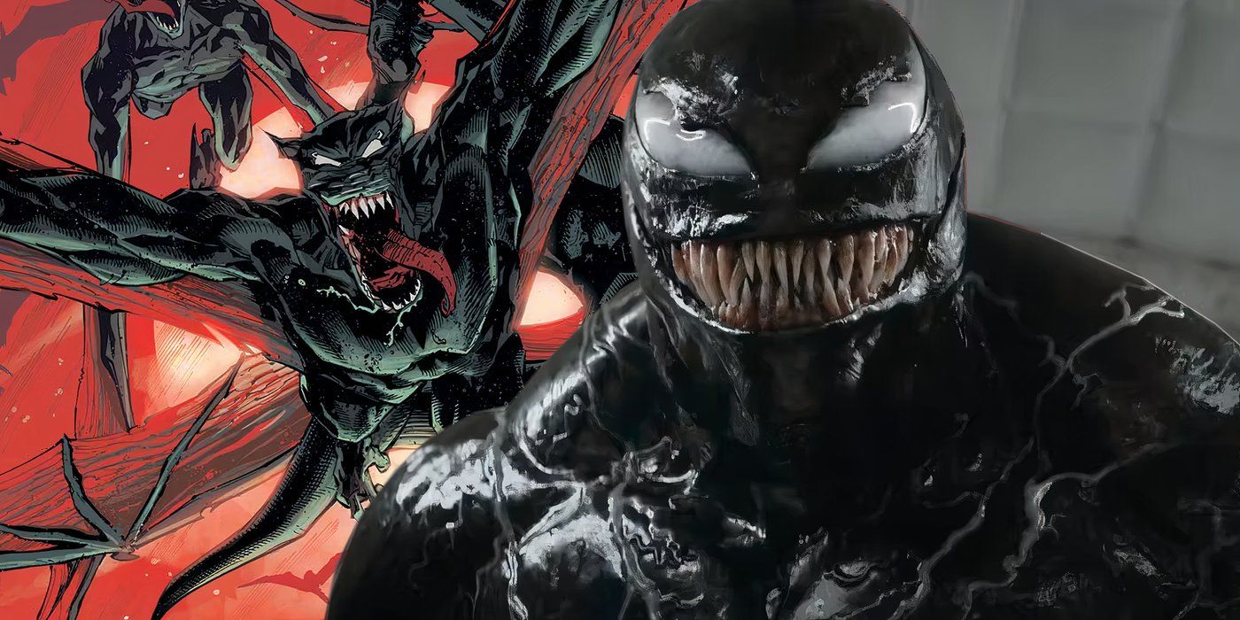 A split image of Venom from Venom 3 and Grendel from a Marvel comic