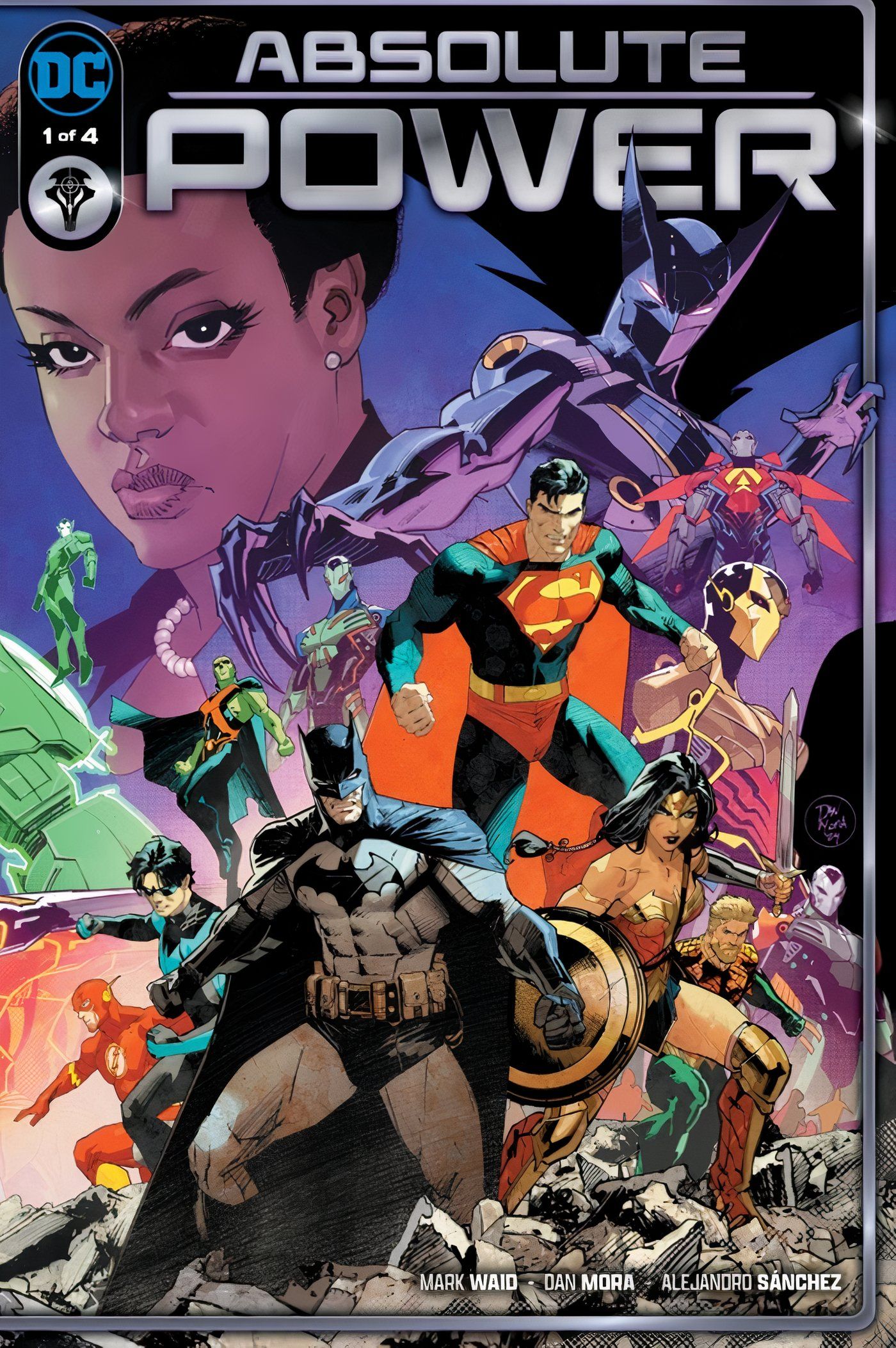 Capa finalizada de Absolute Power 1 Liga da Justiça e Waller DC