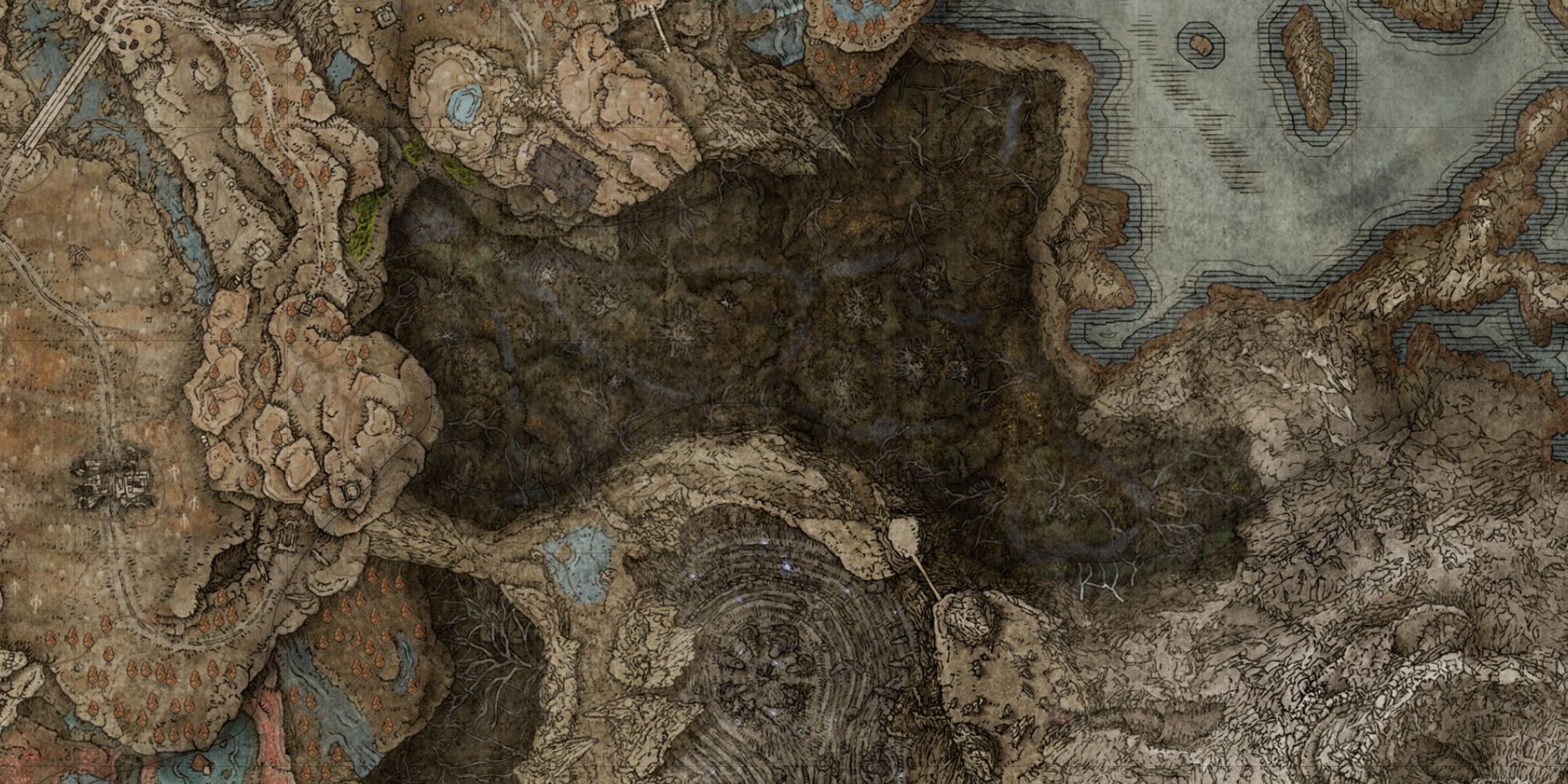 A map of Abyssal Woods in Elden Ring Shadow of the Erdtree