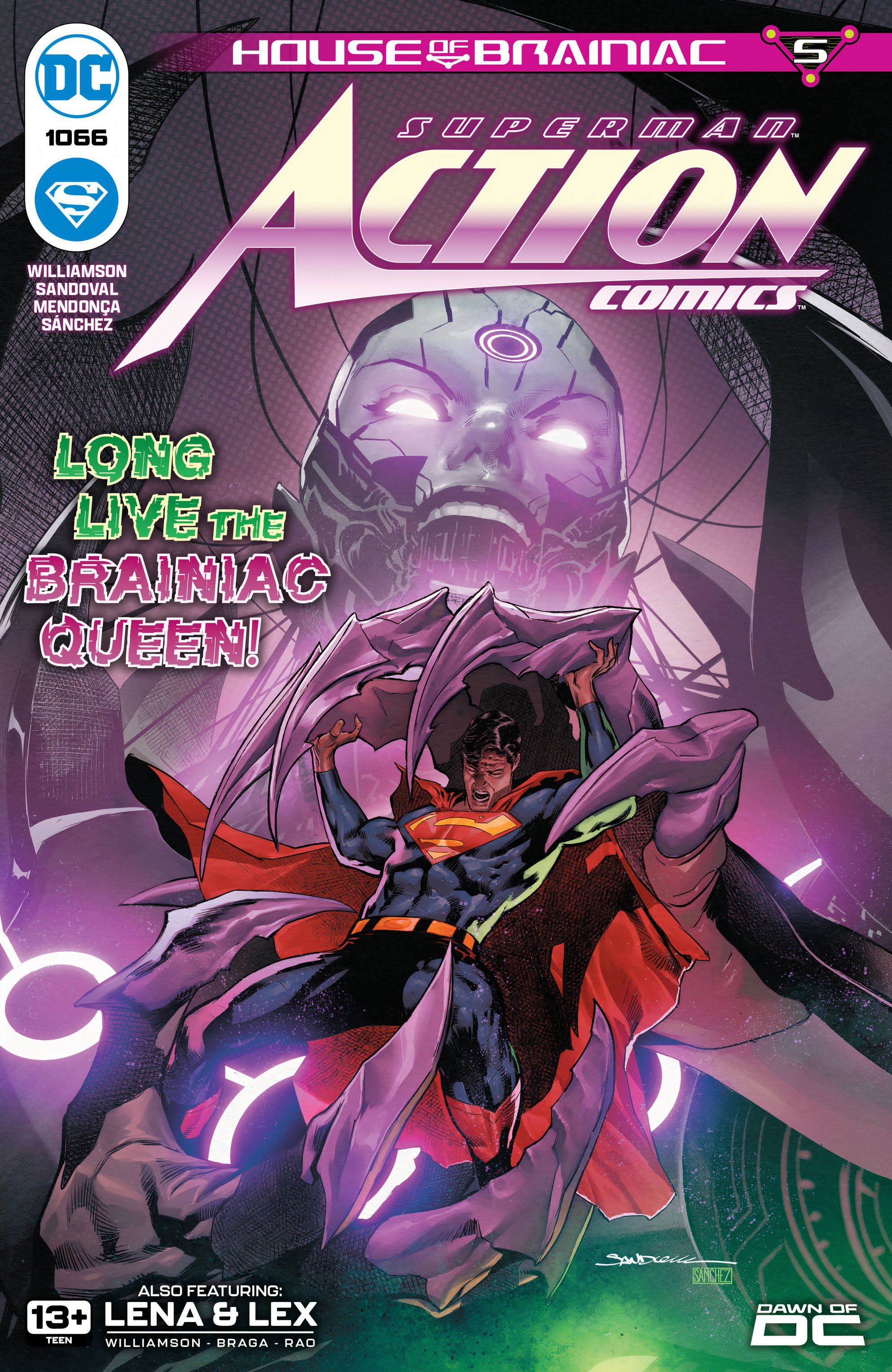 Action Comics 1066 Main Cover: Superman in Brainiac Queen Hands