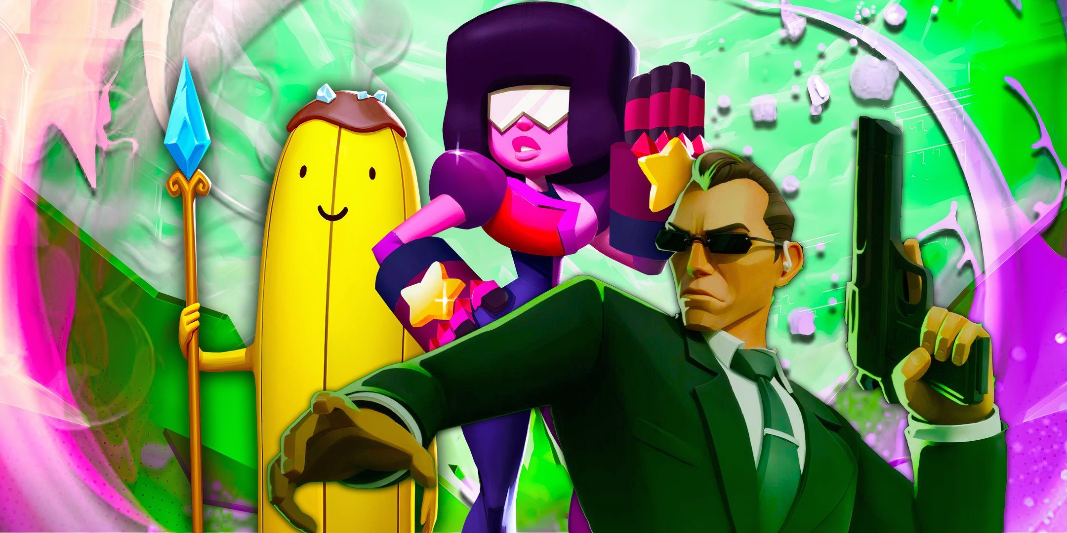 Agente Smith, Banana Guard e Garnet do Multiversus