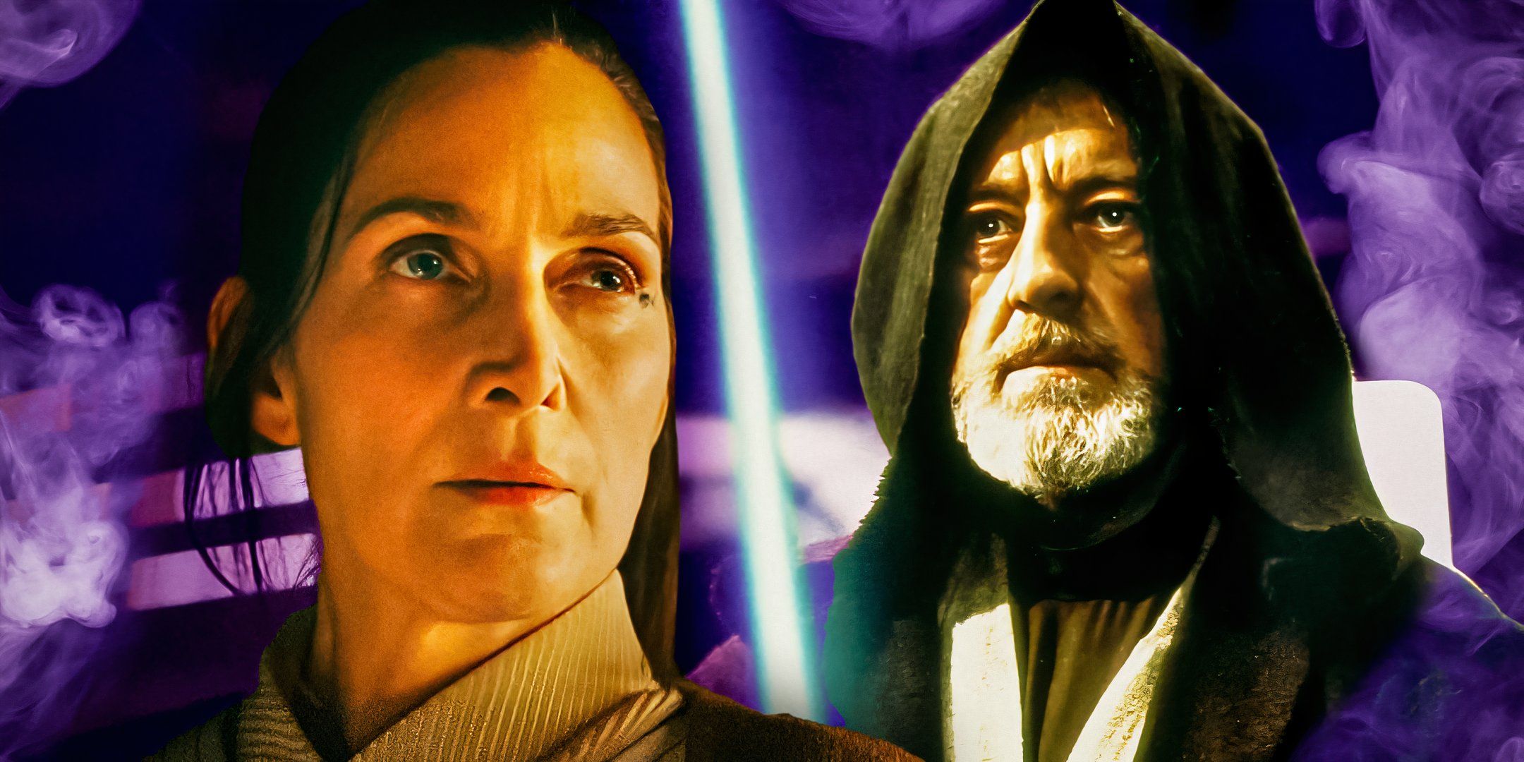 Carrie-Anne Moss' Master Indara and Alec Guinness' Obi-Wan Kenobi edited together in Star Wars