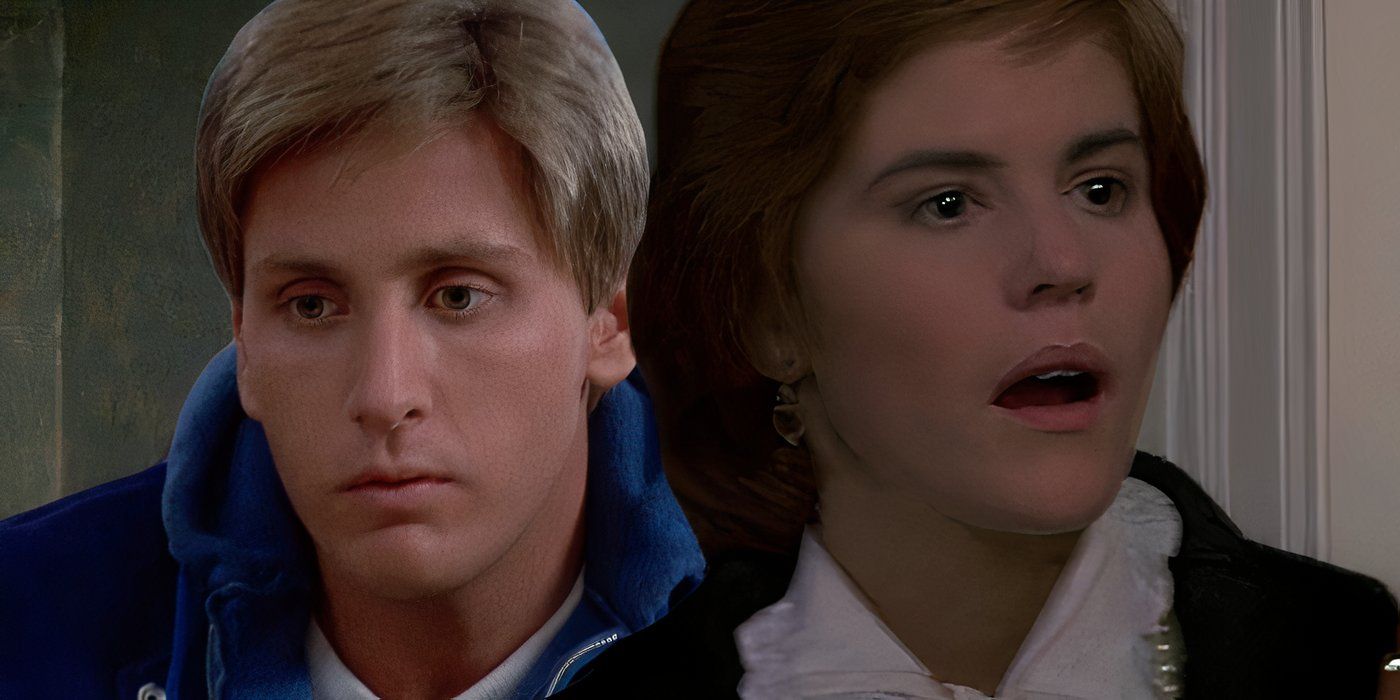 Ally Sheedy from St Elmo&rsquo;s Fire Gasping Next to Emilio Estevez Looking Glum from The Breakfast Club