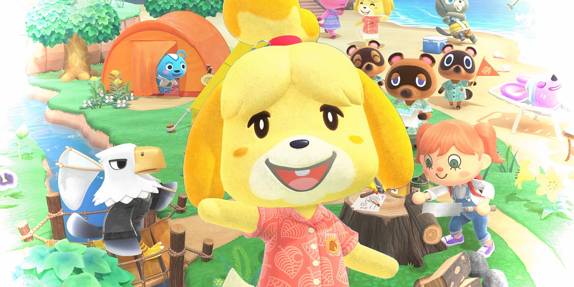 Isabelle with a village behind her