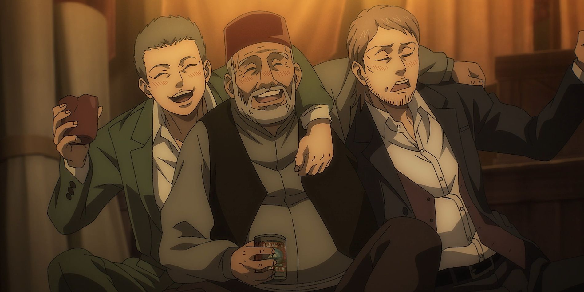 Attack on Titan best episodes Conny and Jean drinking