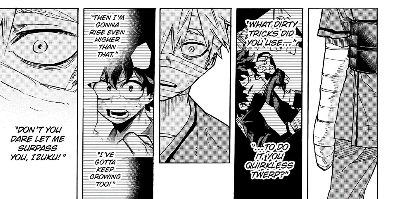 Bakugo learns that Deku is Quirkless again and begins to remember how hard he was to his former best friend. 