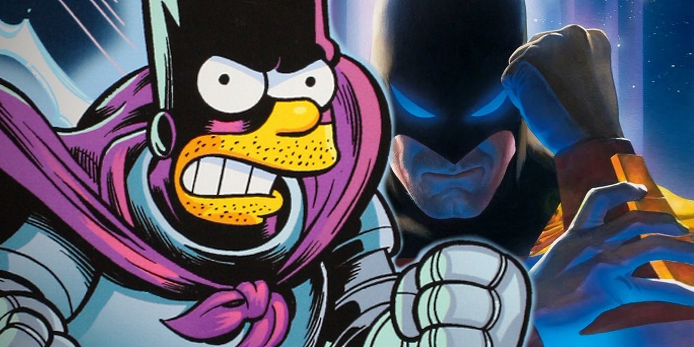 Bart Simpson and Space Ghost in Cartoon Comic Book Art