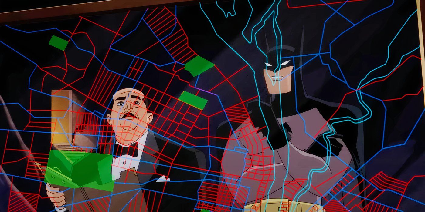 Batman and Alfred investigating in Batman Caped Crusader