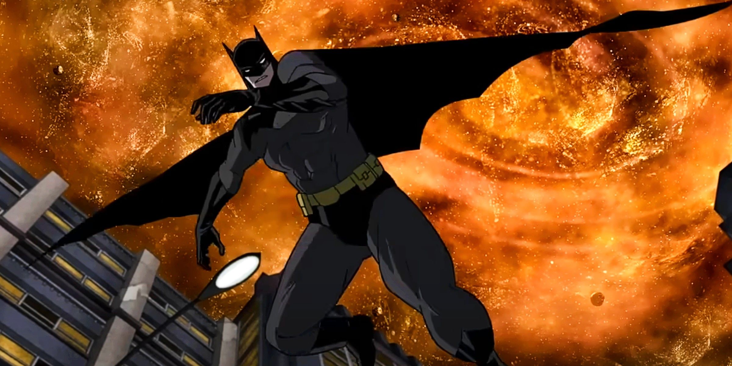 Batman desce do céu em Liga da Justiça Crise nas Infinitas Terras Parte 3