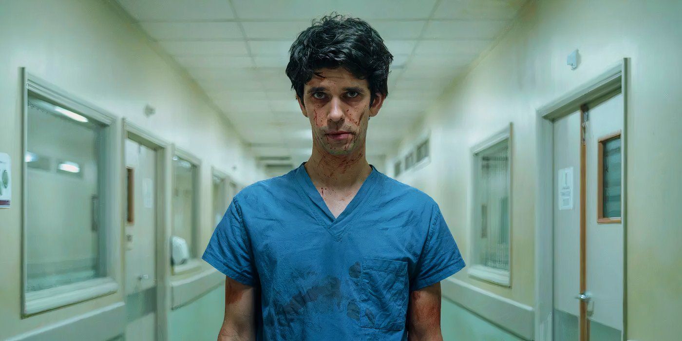 Ben Whishaw as a nurse covered in blood in This is Going to Hurt