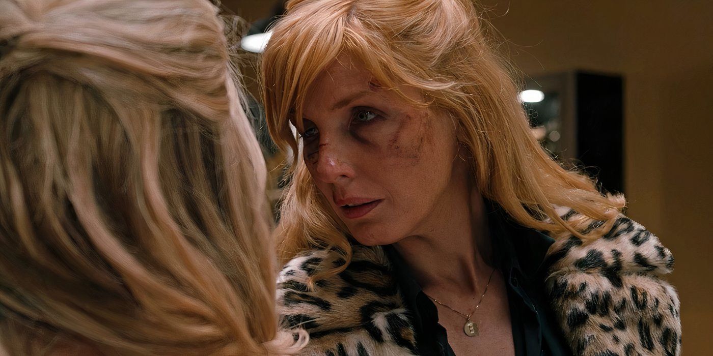 Beth (Kelly Reilly) staring down a shop owner in Yellowstone.