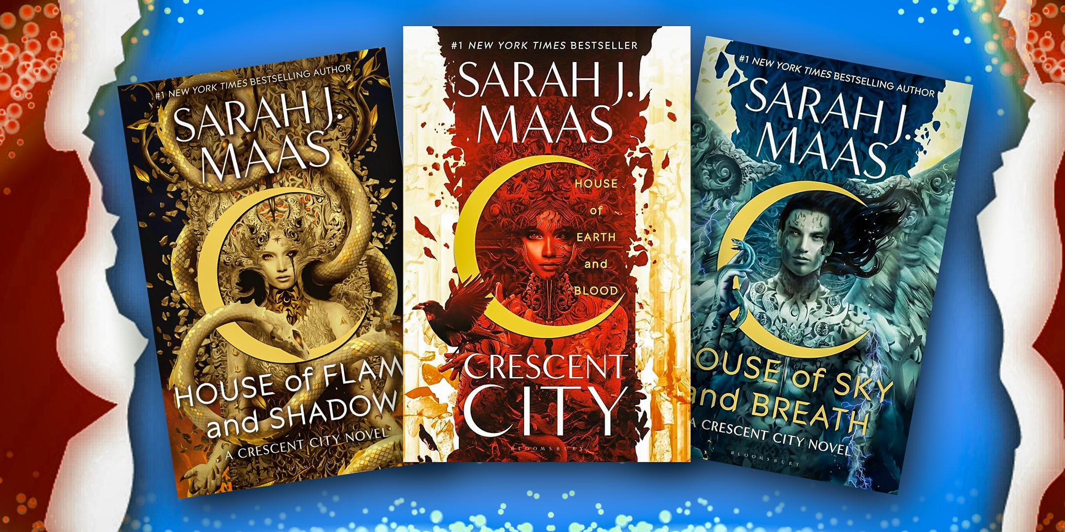 As capas dos três livros de Crescent City de Sarah J. Maas