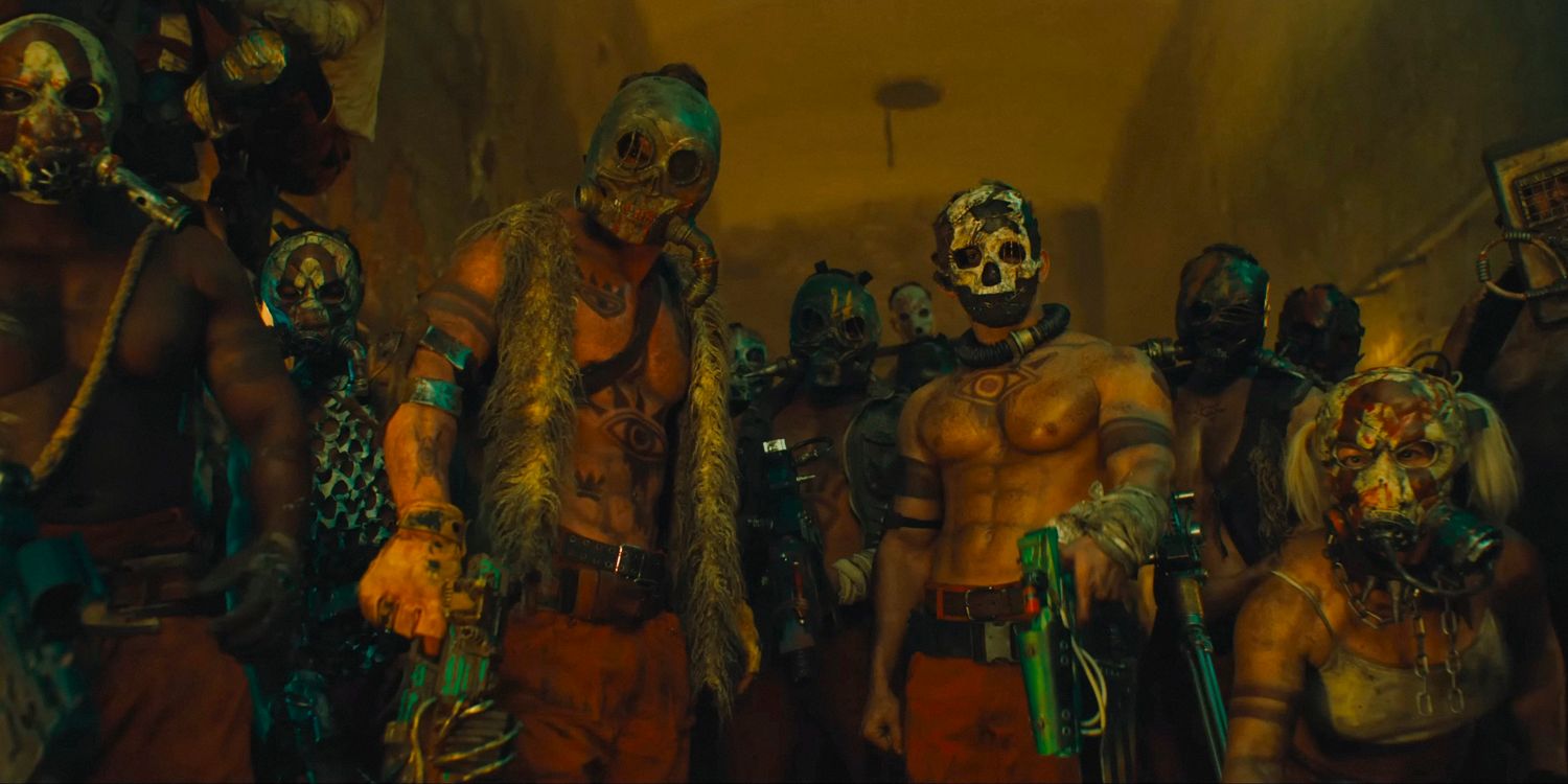 Um grupo de guerreiros que usam máscaras de caveira em Borderlands