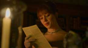 Eloise Bridgerton (Claudia Jessie) reading the Lady Whistledown journal in Bridgerton season 3 episode 6
