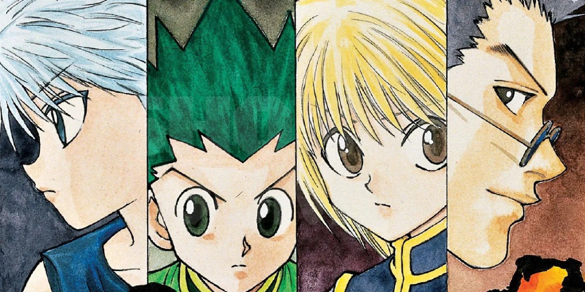 Collage of Kurapika, Gon, Leorio and Killua