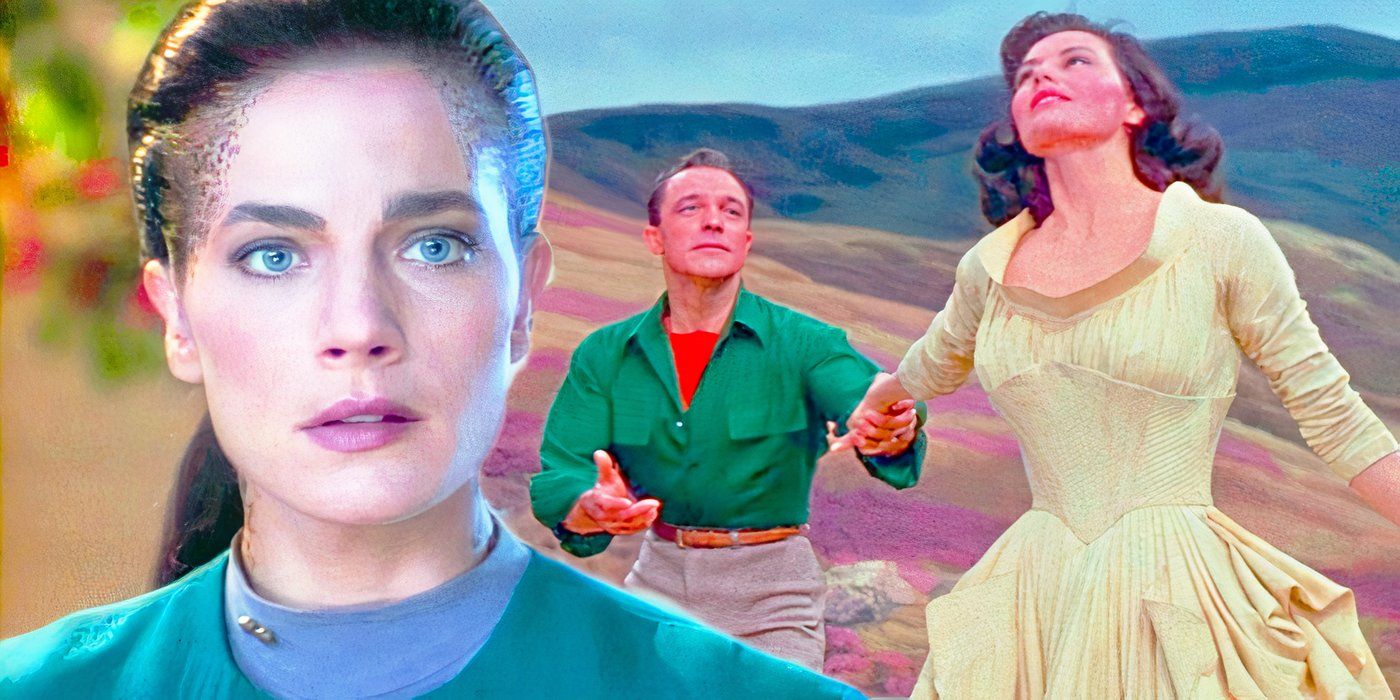 Imagem composta de Jadzia Dax do DS9 e do filme Brigadoon