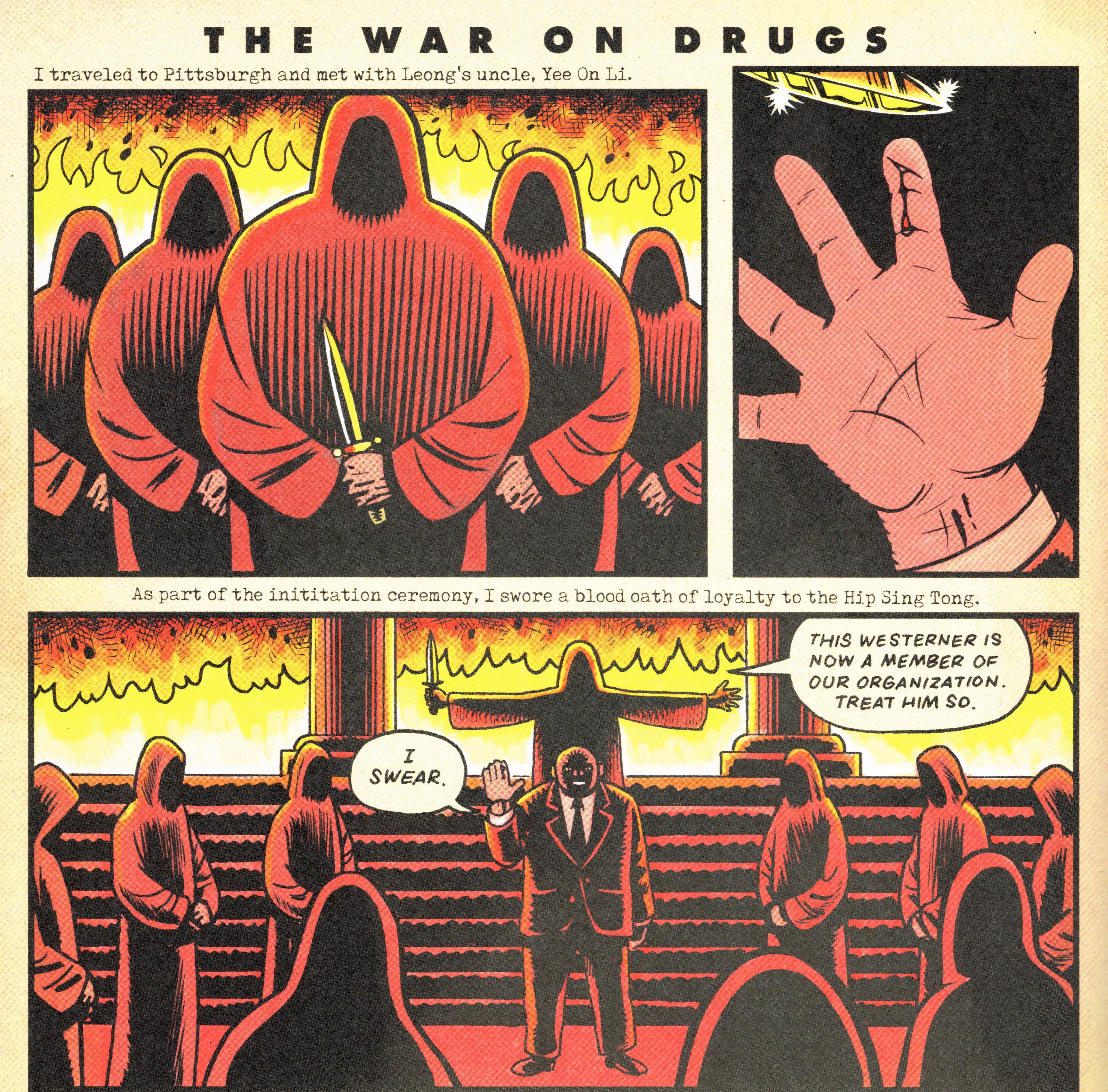 Conspiracy Comics #1 George White takes a blood oath from characters in red robes