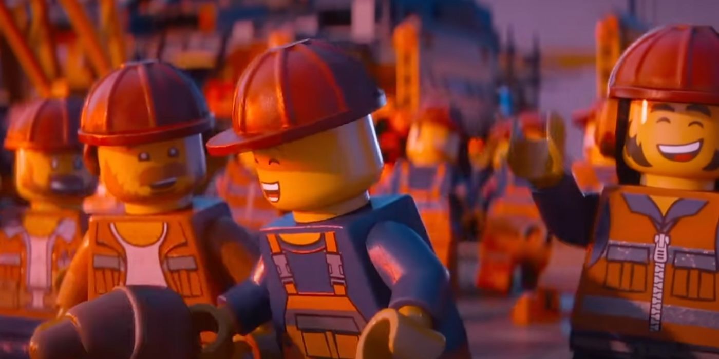 Construction workers in LEGO movie