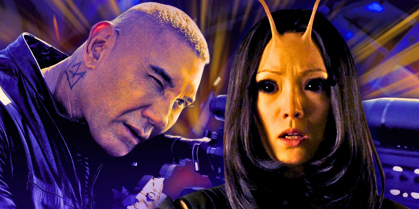 Custom image of Dave Bautista as Joe Flood in The Killer's Game and Pom Klementieff as Mantis in Guardians of the Galaxy