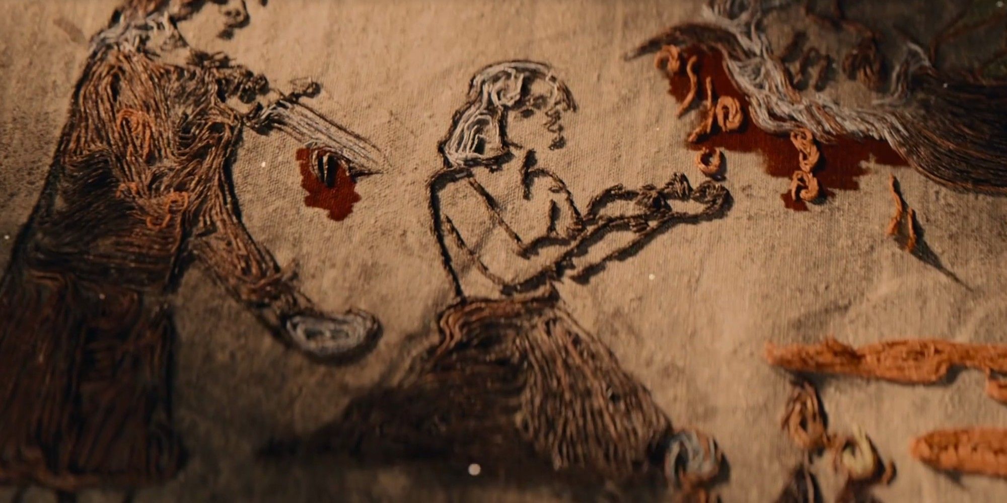 Daenys Targaryen em arte de tapeçaria para os créditos de abertura de House of the Dragon