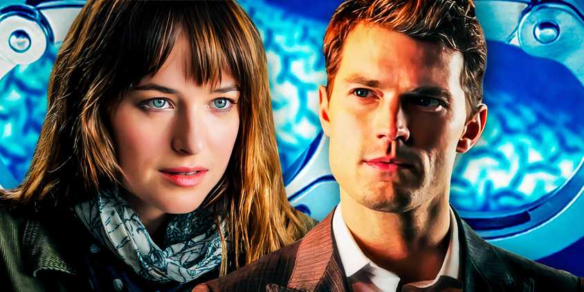 Dakota Johnson as Anastasia Steele and Jamie Dornan as Christian Grey from Fifty Shades of Grey