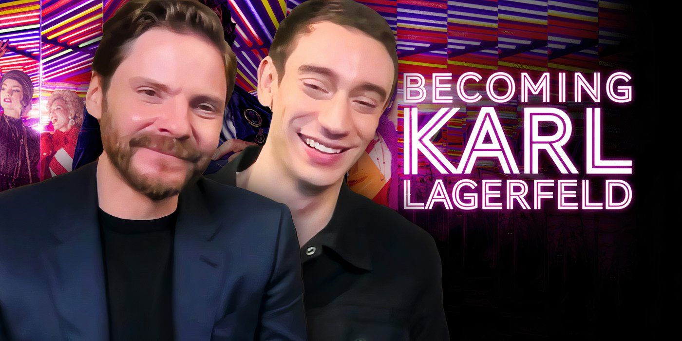 Edited image of Daniel Bruhl & Theodore during Becoming Karl Lagerfeld interview