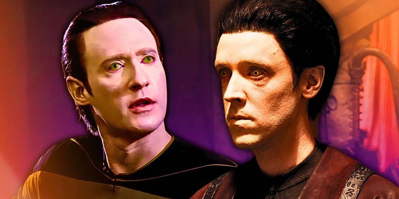 Brent Spiner as Data and J. Adam Brown in Star Trek