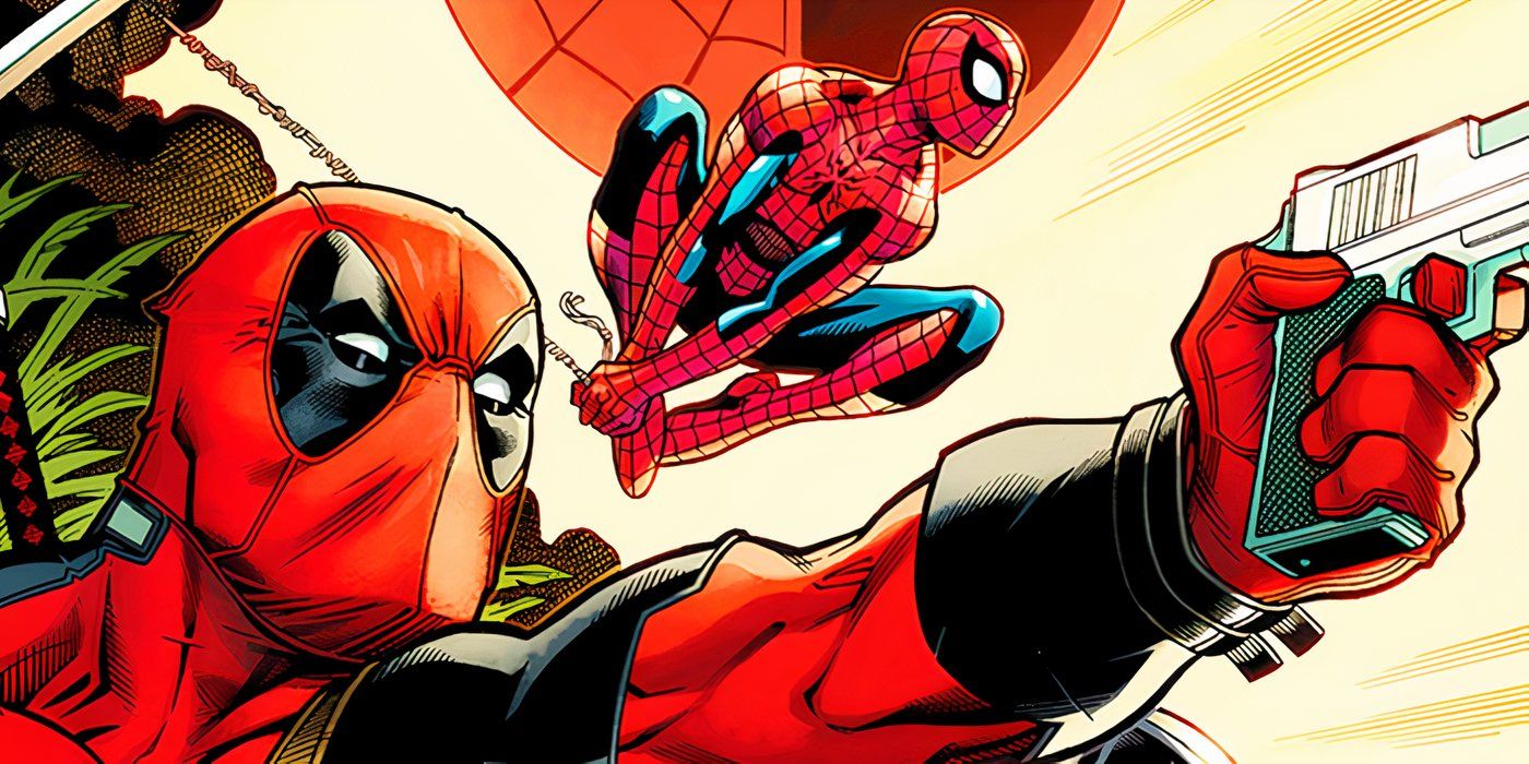 Deadpool and Spider-Man fighting together in Marvel Comics-1