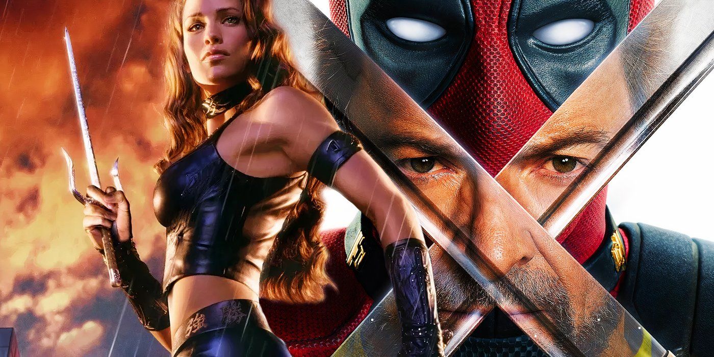 The poster for Deadpool & Wolverine (2024) next to Jennifer Garner as Elektra