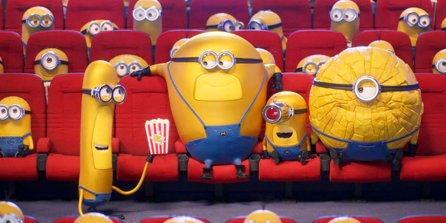 The Mega Minions at the movie theater in Despicable Me 4