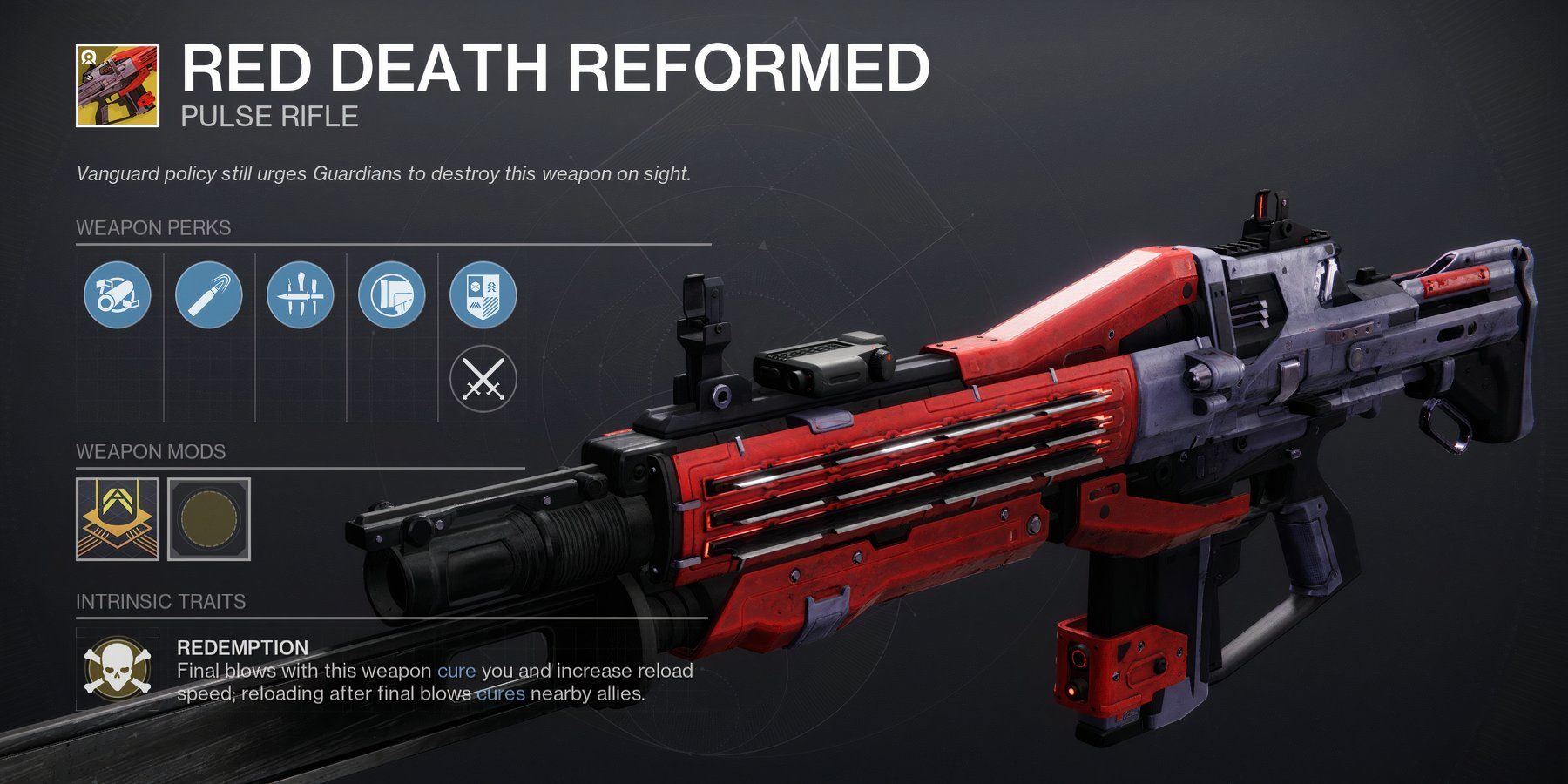 Destiny 2: Red Death Reformed (экзотический катализатор и способы разблокировки)