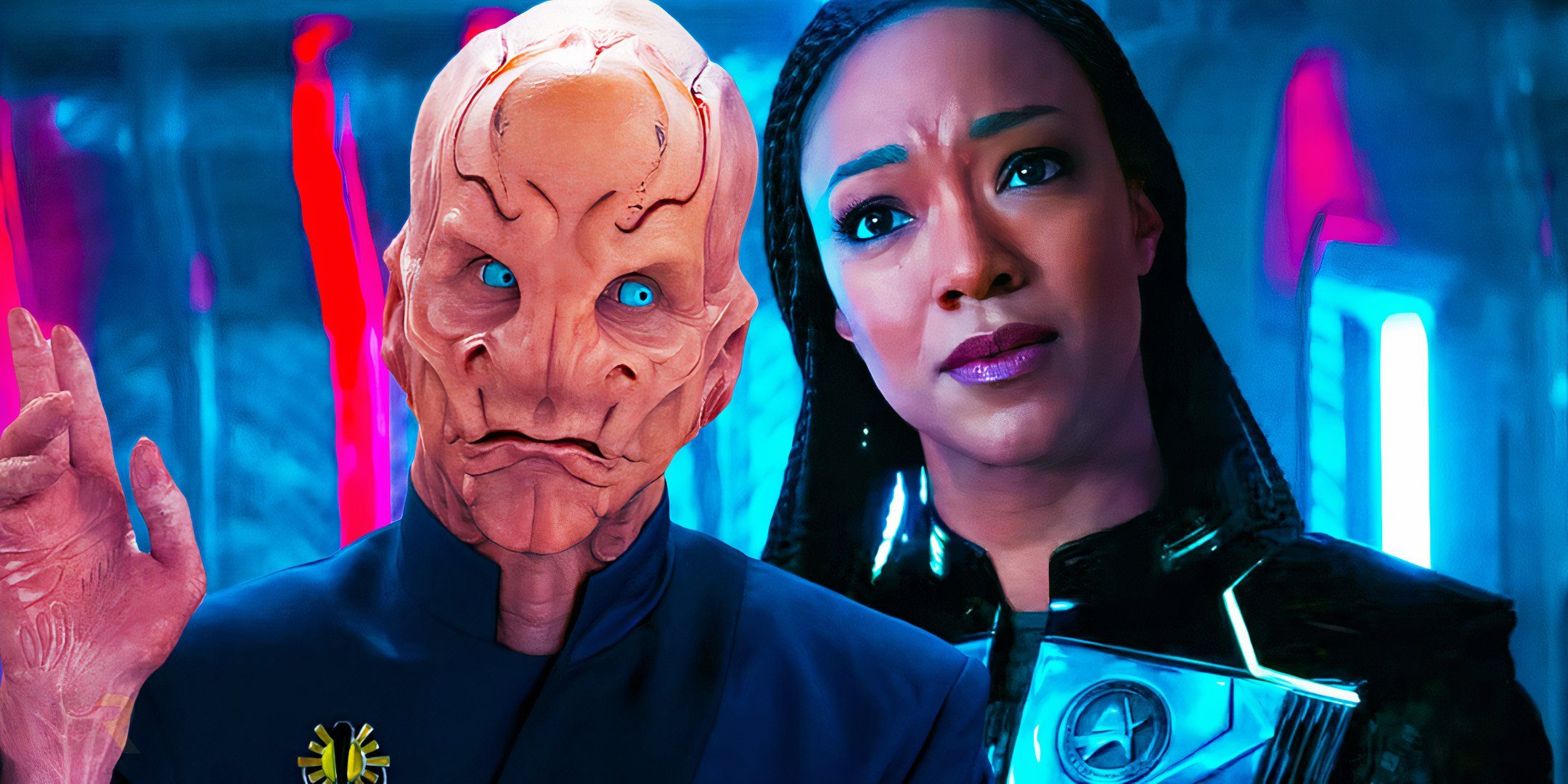 Ambassador Saru and Captain Michael Burnham in Star Trek Discovery