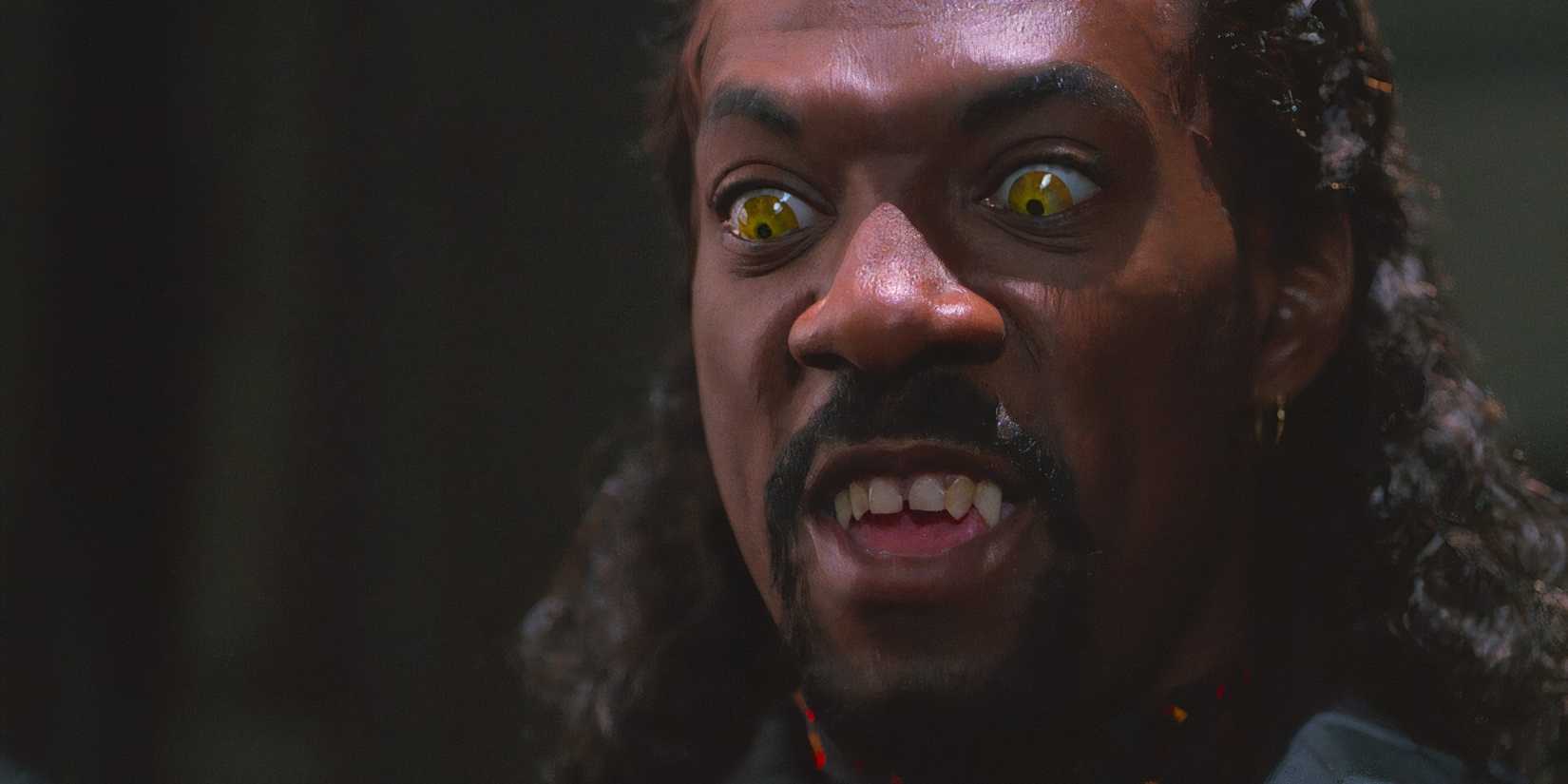 Eddie Murphy bares his fangs in a scene from Vampire in Brooklyn