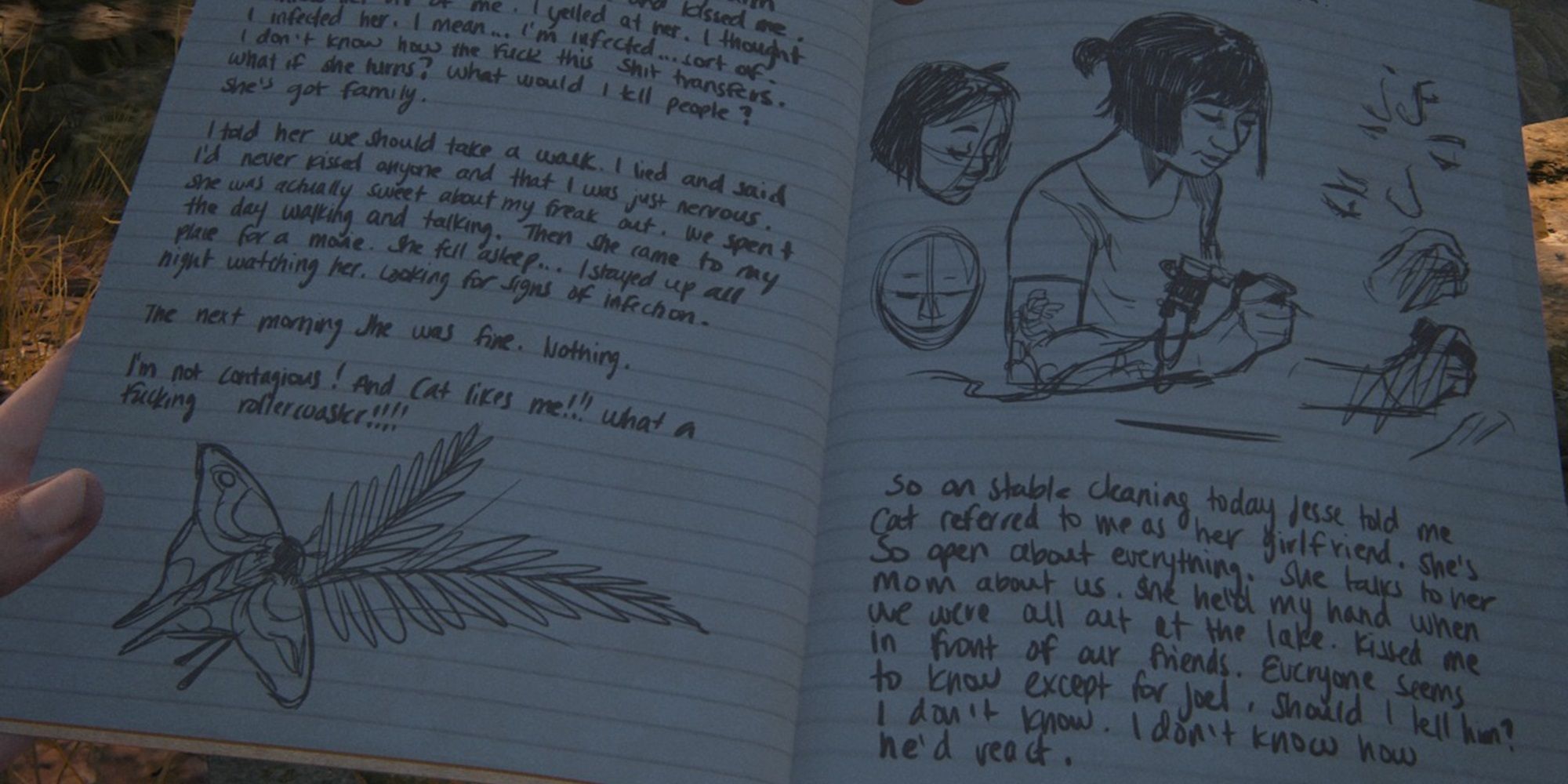 Ellie's journal entry about Cat in The Last of Us Part II