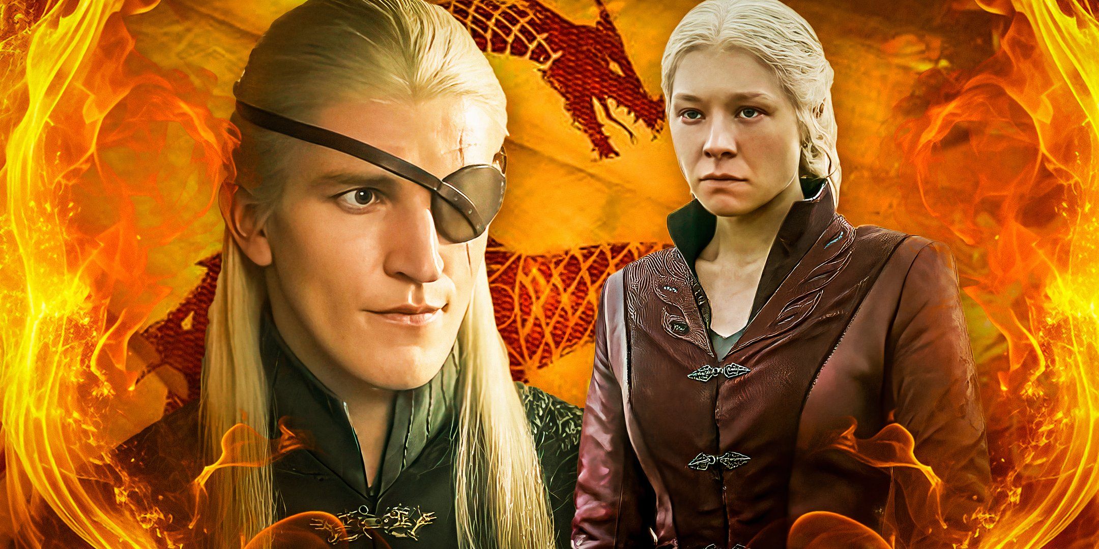 Aemond Targaryen and Rhaenyra from House of the Dragon