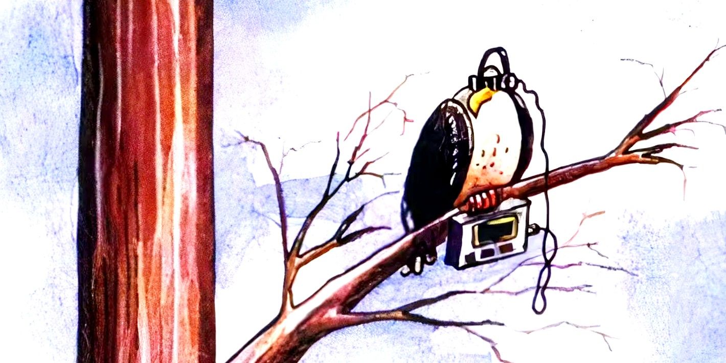 FAR SIDE COMIC WHERE A BUZZARD HAS A WALKMAN-1