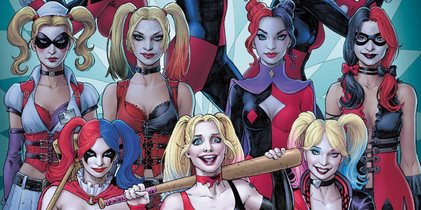 feature image out of Harley Quinn's variant cover design collage by Nicola Scott