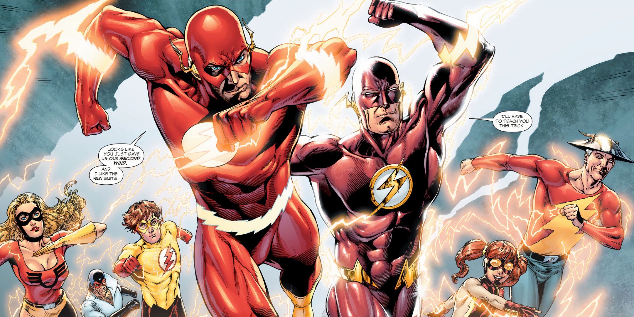 Flashes Barry and Wally Running with Family DC