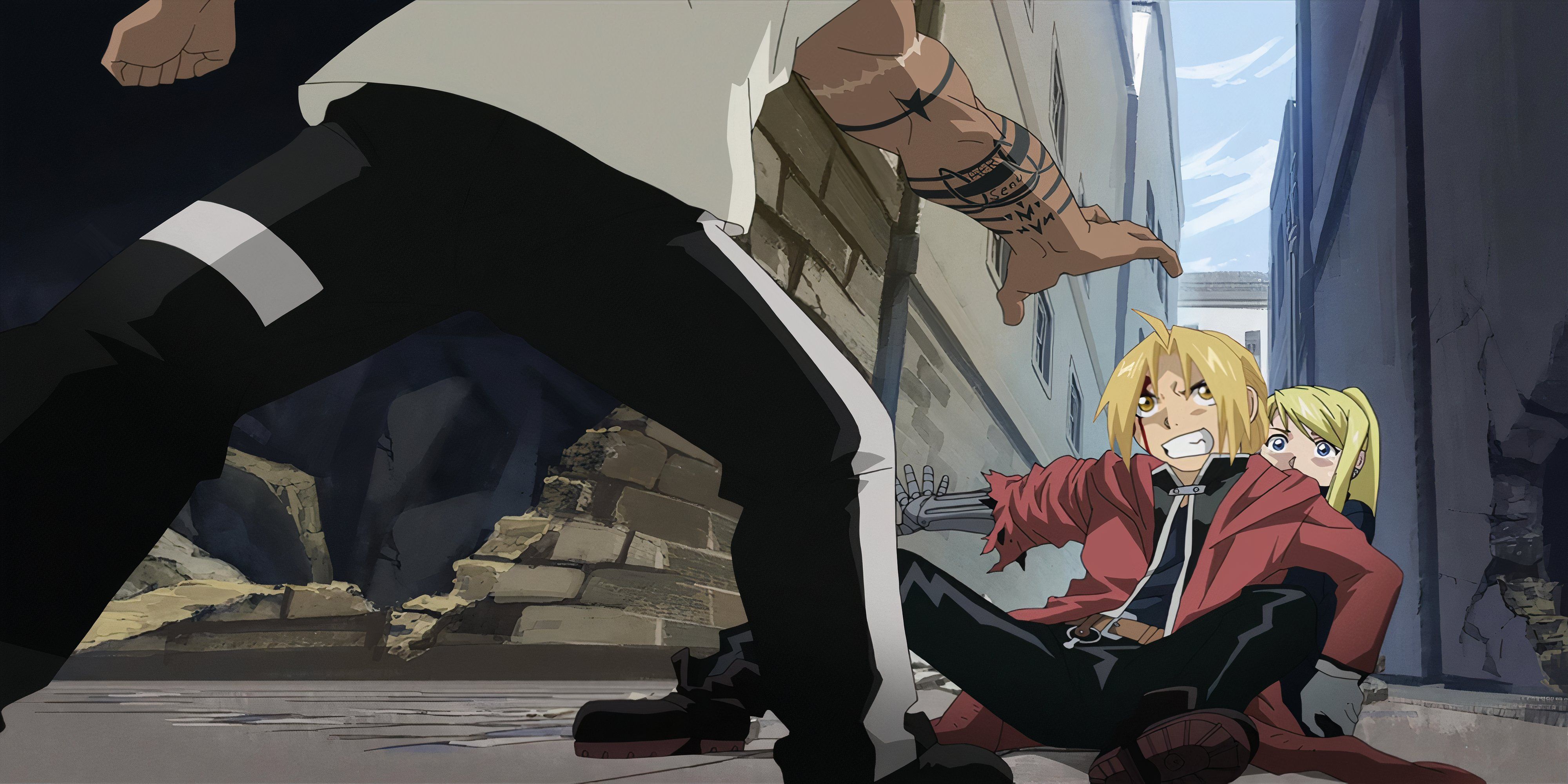 Edward defends Winry from Scar