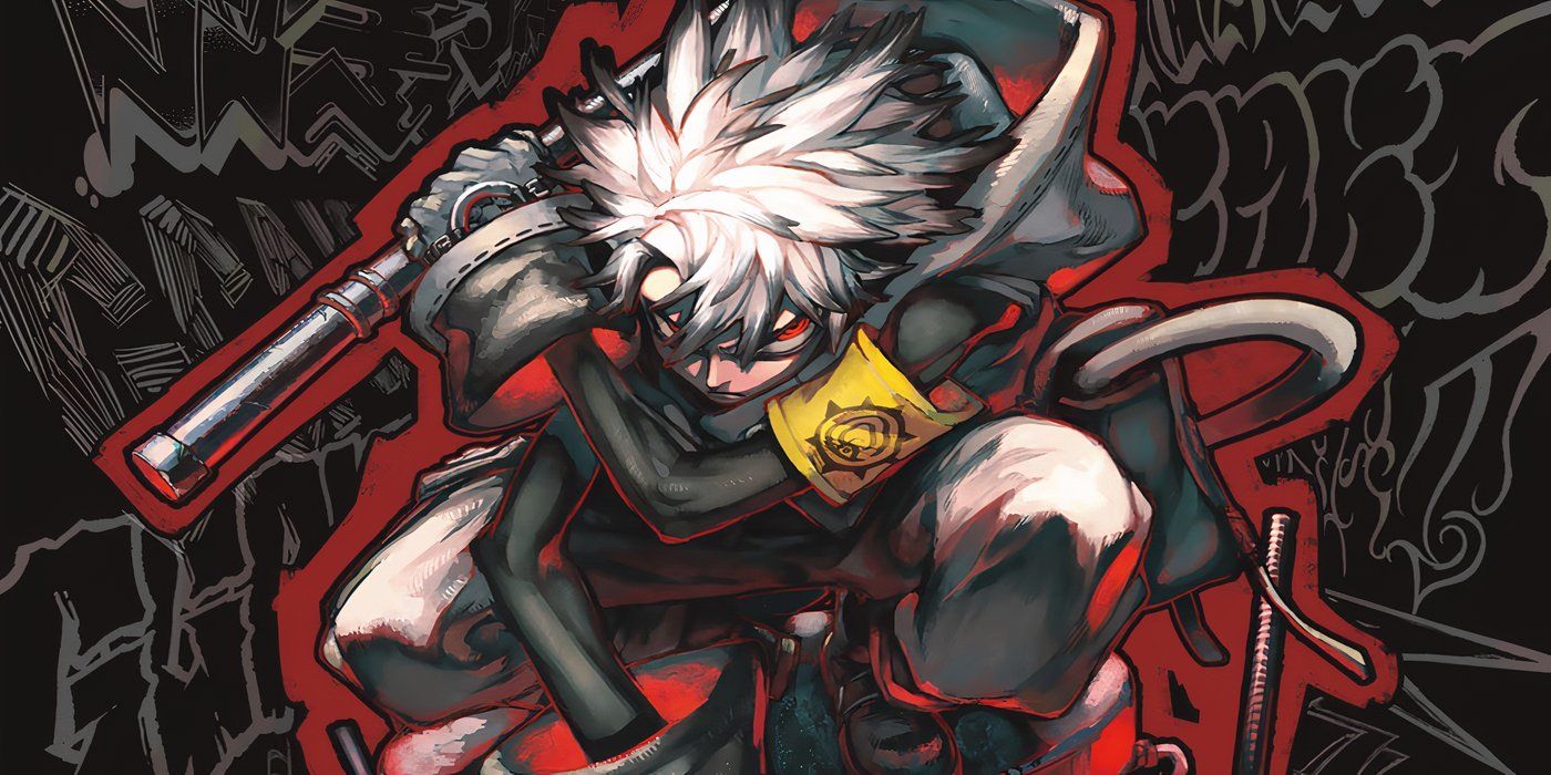 Gachiakuta chapter 53 showing Rudo crouching as he holds some sort of metal bar, ready to strike.
