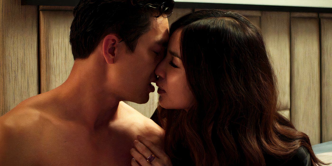 Gemma Chan and Pierre Png About to Kiss in Crazy Rich Asians