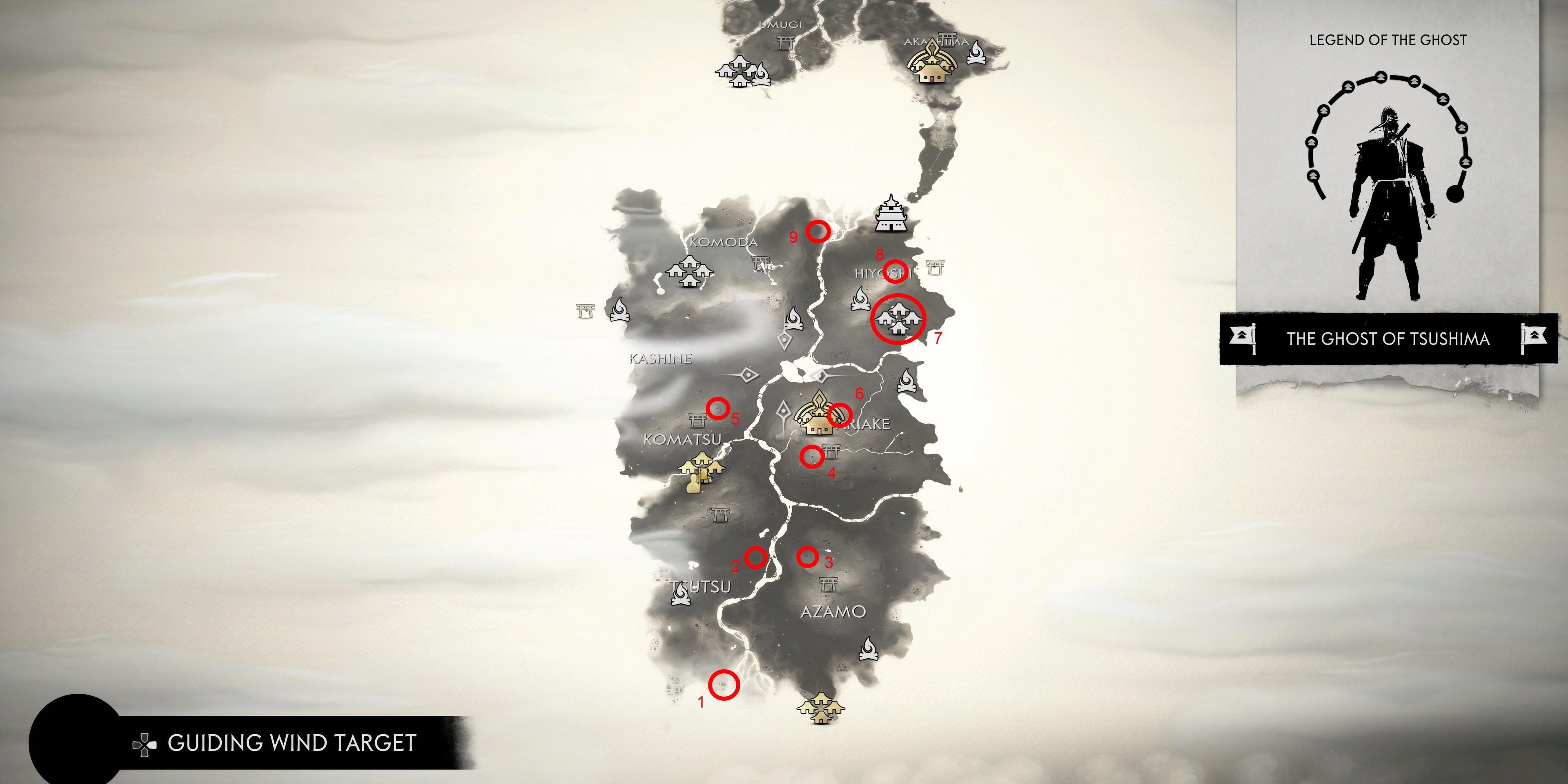 Ghost of Tsushima Todas as fontes termais em localizações no mapa de Izuhara