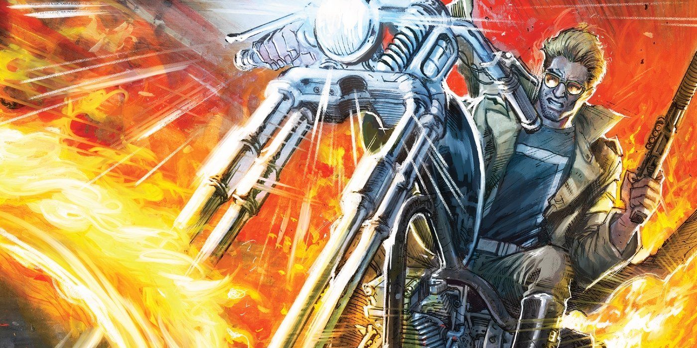 Image of Johnny Blaze on his motorcycle