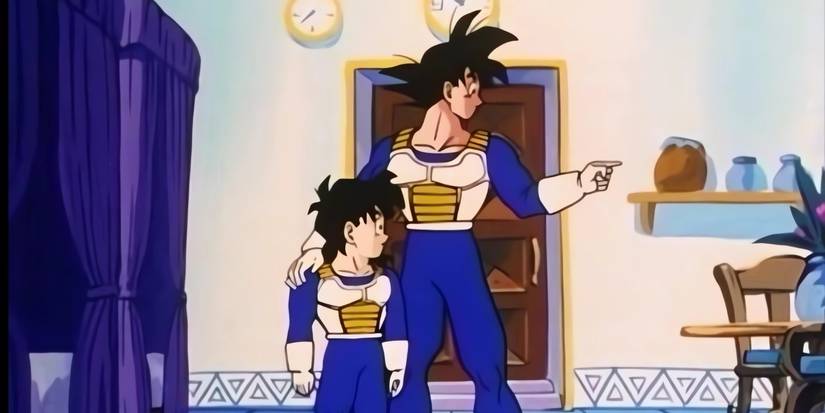 Goku and Gohan entering the Hyperbolic Time Chamber to train for the Cell Games 