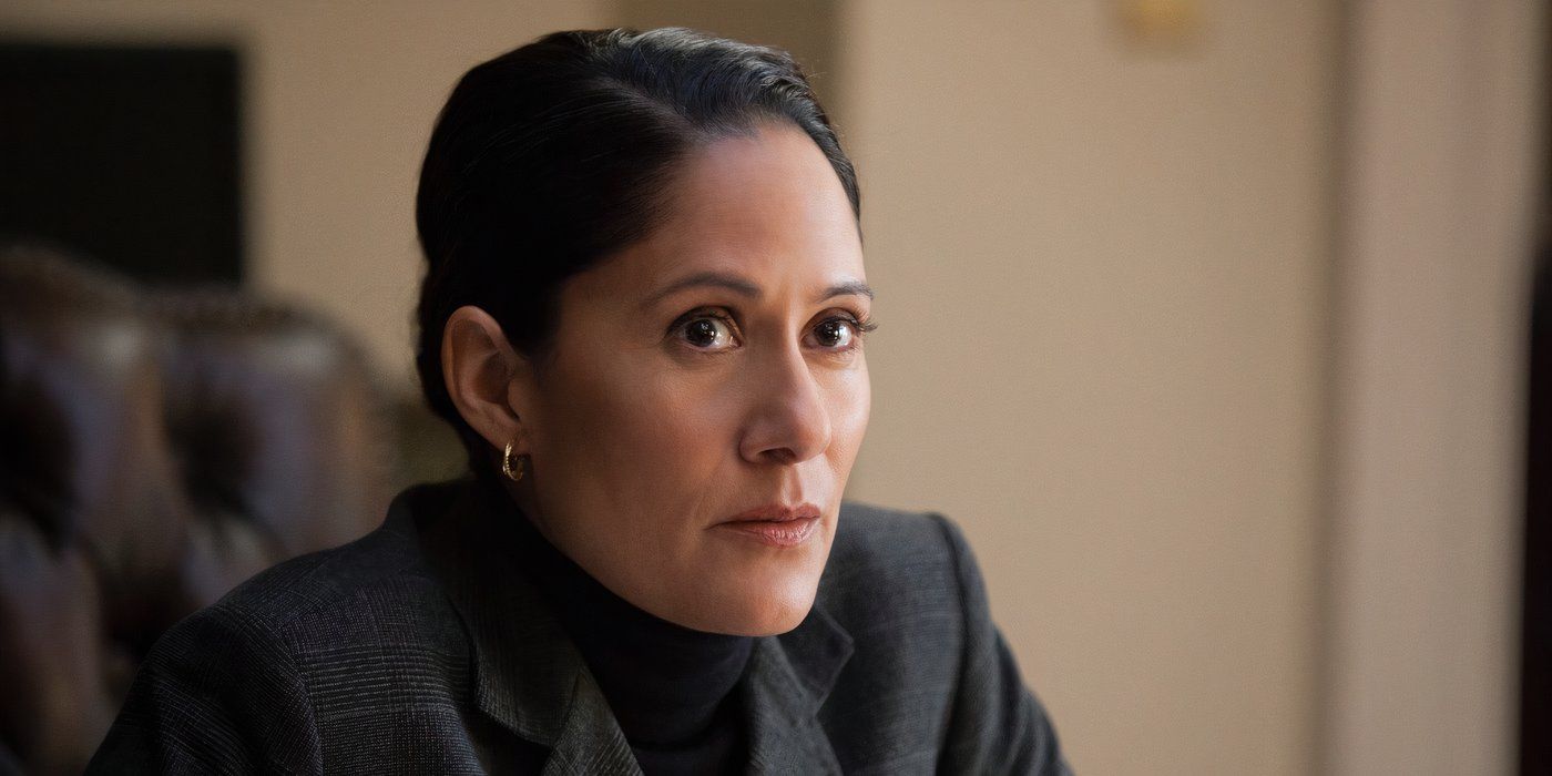 Sakina Jaffrey looks on stoically in House of Cards