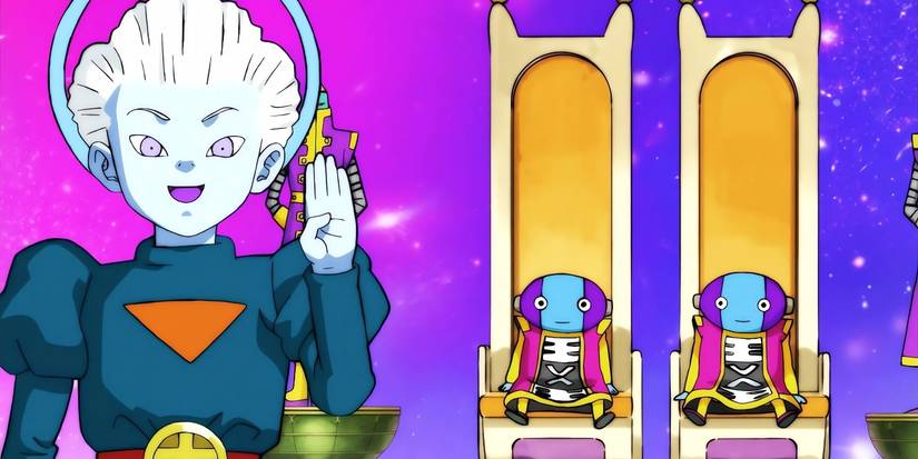 Grand Priest speaking with the other universes. Behind him, the two Zenos can be seen.