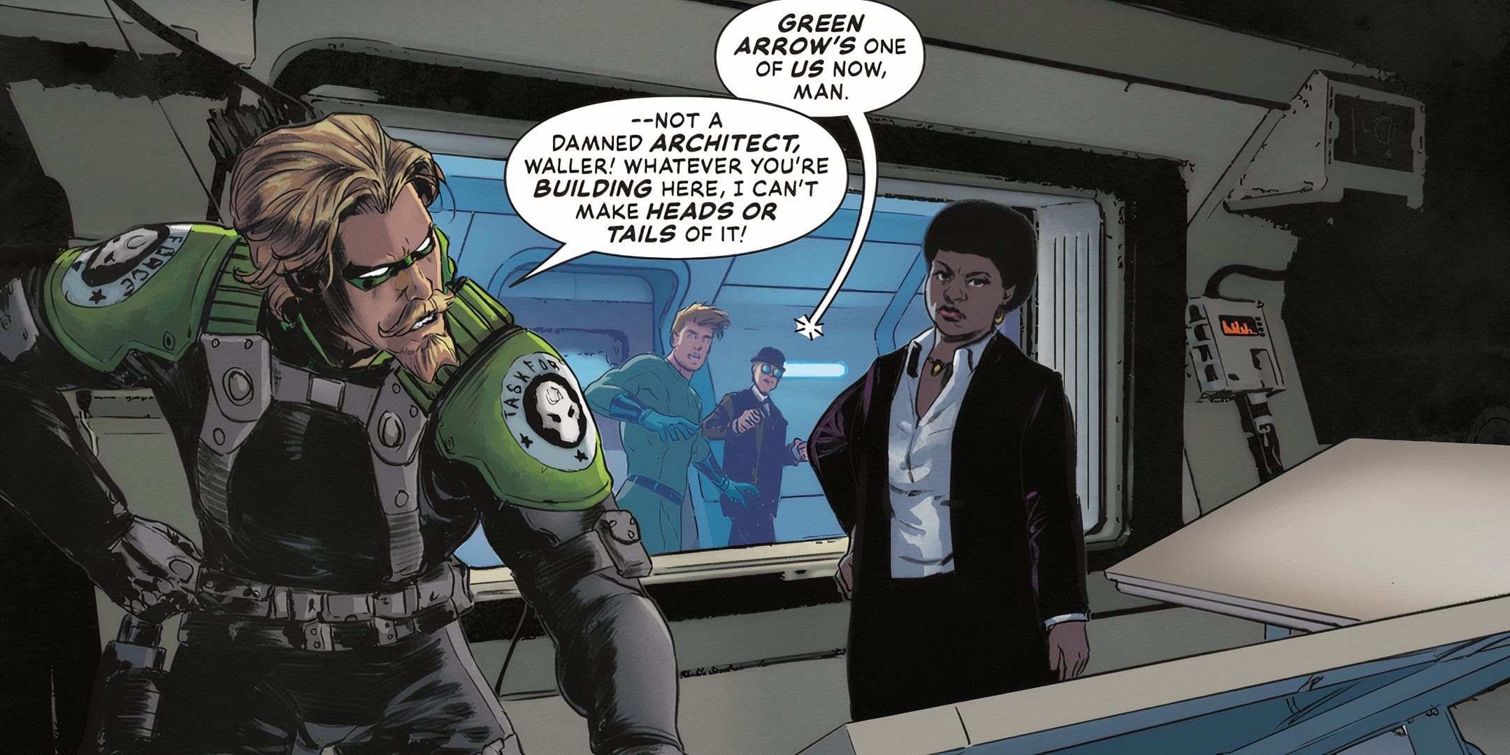 Green Arrow Observes Waller's Building Plans DC
