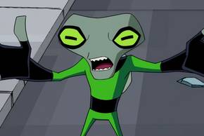 Grey Matter in Ben 10 with his arms out