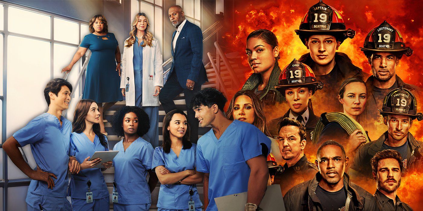 Cast promo images from Grey's Anatomy season 20 and Station 19 season 7