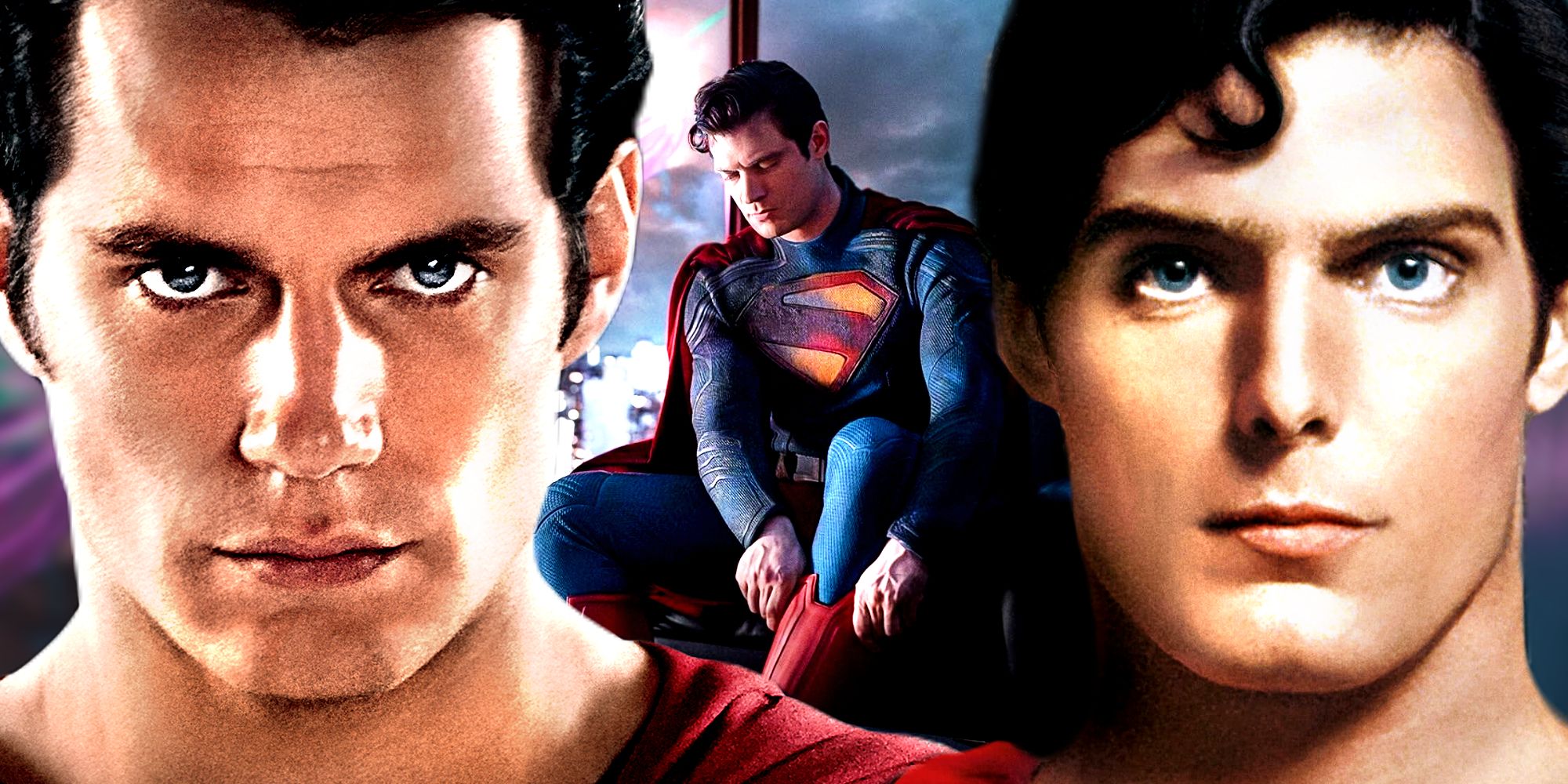 Henry Cavill, Christopher Reeve, and David Corenswet Dressed as Superman in DC Movies Throughout the Years